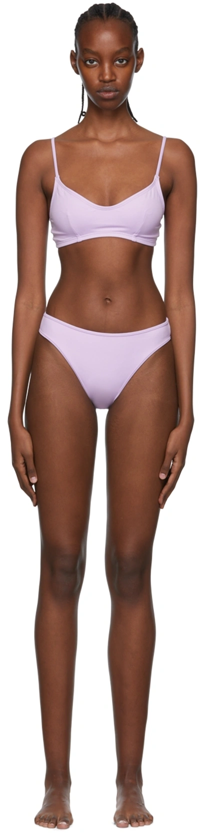 Nu Swim Purple Stas & High Cut Bikini In Lilac
