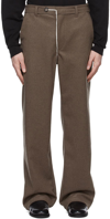 AIREI SSENSE EXCLUSIVE BROWN WOOL TROUSERS