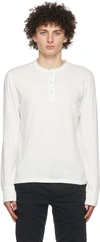 Rag & Bone Cotton Blend Waffle Knit Henley In White