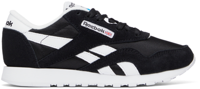 Reebok Classic Nylon Sneakers In White And Black