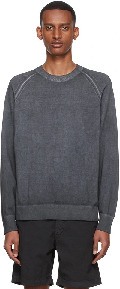 Theory Jaipur Cotton Blend Solid Crewneck Sweater In Black