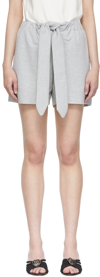 Vejas Maksimas Gray Cotton Shorts In Marl Gray