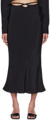 CHRISTOPHER ESBER BLACK LOOPHOLE MIDI SKIRT