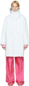 Bottega Veneta Oversized Hooded Crinkled Cotton-blend Twill Parka In 9000 White