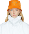 Bottega Veneta Orange Intreccio Jacquard Bucket Hat In 7960 Tangerine