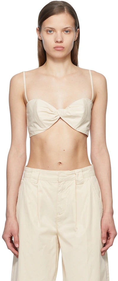 Frame Off-white Cotton Tank Top In Beige