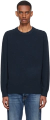 Frame The Crew Neck Cashmere Sweater In Navy