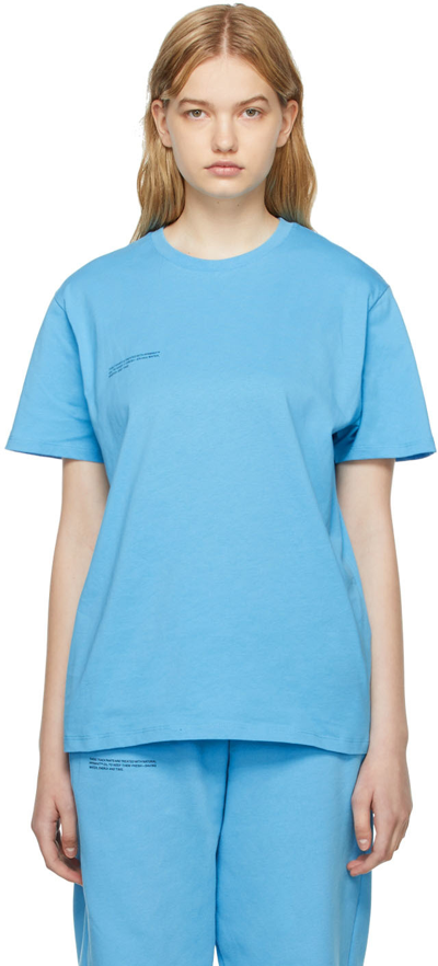 Pangaia Blue Organic Cotton T-shirt In Beach Blue