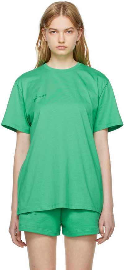 Pangaia Green Organic Cotton T-shirt In Jade Green