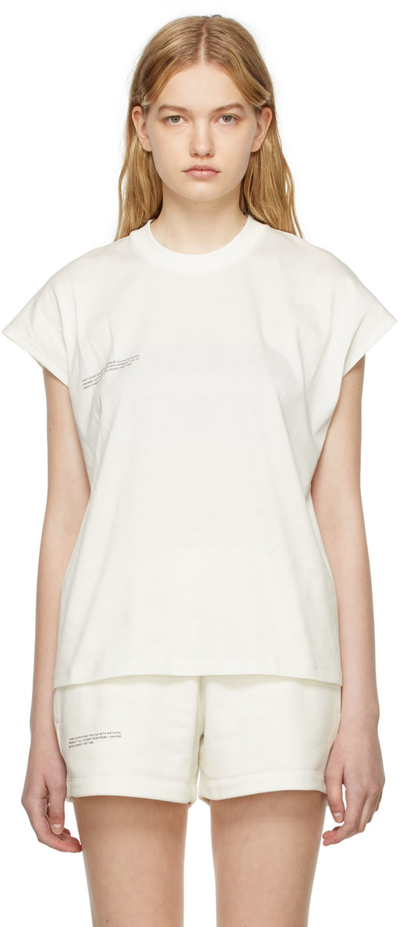 Pangaia White Organic Cotton T-shirt In Off White