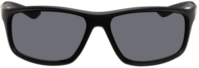 Nike Adrenaline 22 64mm Rectangular Sunglasses In Matte Black/ Dark Grey