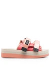 Suicoke Moto Vpo Platform Slides In Pink