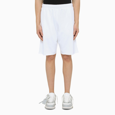 Off-white White Cotton Diag Bermuda Shorts