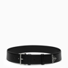 Prada Womens Black Logo-embellished Leather Belt In Black