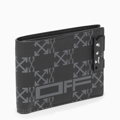 Off-white Grey Bi-fold Wallet With Arrow Print In Black