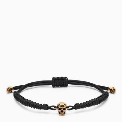 Alexander Mcqueen Black Rope Skull Bracelet