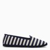 VIBI VENEZIA BLUE AND WHITE STRIPED BALLERINAS,WS19FGO50CA03CO/K_VIBIV-GB_500-38