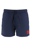 Hugo Boss Men's Diz222 Regular-fit Logo Patch Drawstring Shorts In Blue