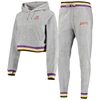 LUSSO LUSSO GRAY LOS ANGELES LAKERS MAISIE-MAGGIE VELOUR PULLOVER HOODIE & JOGGER PANTS SET