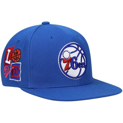 Mitchell & Ness Men's  Royal Philadelphia 76ers Hardwood Classics Zigm Zagm Redline Snapback Hat