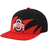Mitchell & Ness Men's  Scarlet, Black Ohio State Buckeyes Sharktooth Snapback Hat In Scarlet