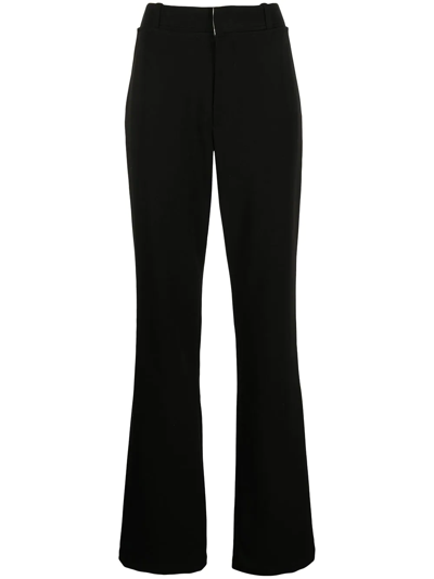 Proenza Schouler White Label Mid-rise Straight-leg Trousers In Black