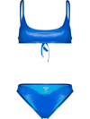 Attico High-shine Bikini Set In Blue