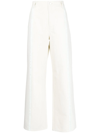 Dion Lee Frayed Two Tone Wide-leg Jeans In Brown