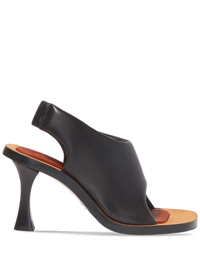 Proenza Schouler Ledge Sculpted-heel Slide Sandals In Black