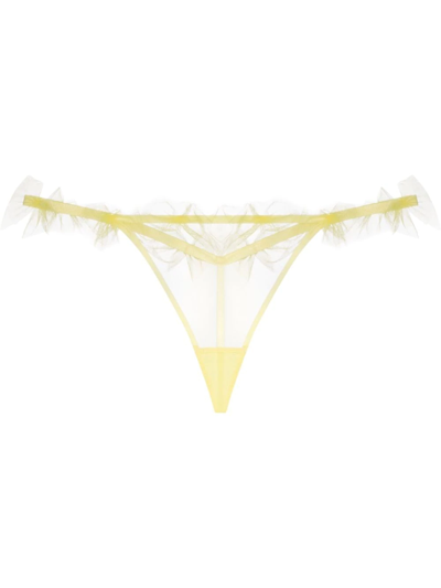 Agent Provocateur Fawn Tulle Thong In Yellow