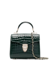 Aspinal Of London Mayfair Midi Crocodile-embossed Bag In Green