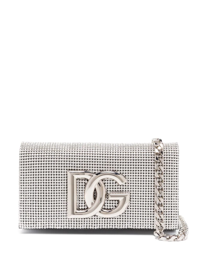 Dolce & Gabbana Chainmail Crossbody Bag In Neutrals