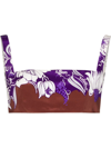 Valentino Floral-print Silk Crepe De Chine Bralette In Prism