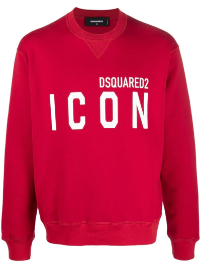 Dsquared2 Icon Logo-print Sweatshirt In Red
