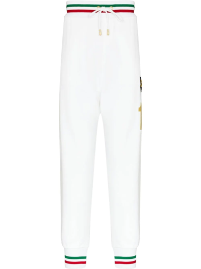 Dolce & Gabbana Stripe-trim Track Pants In White
