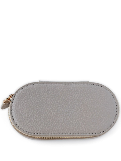 Monica Vinader Leather Oval Jewellery Case In Grey