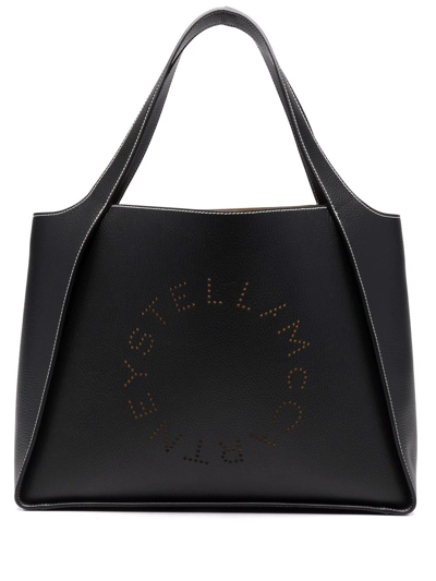 Stella Mccartney Alter East-west Perforated Tote Bag In Black