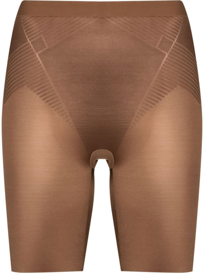 Spanx Thinstincts 2.0 Mid-thigh Shorts In Chestnut Brown