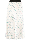 Karl Lagerfeld Future Logo-print Pleated Skirt In Neutrals