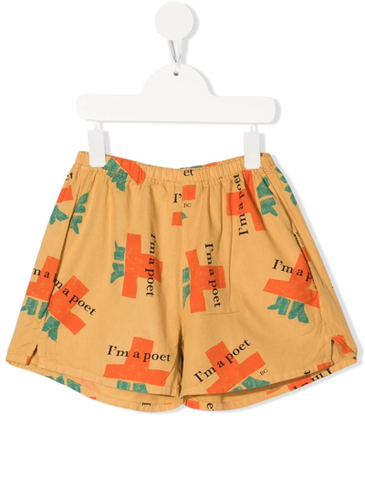 Bobo Choses Kids' Slogan-print Organic Cotton Shorts In Multicolor