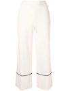 GOODIOUS CROPPED PIPED-HEM TROUSERS