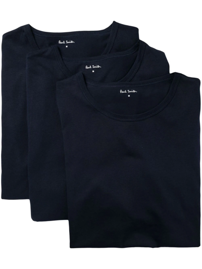 Paul Smith Logo-print Short-sleeved T-shirt Set Of 3 In Blue