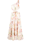 Alemais Annie Cut-out One-shoulder Dress In Neutrals