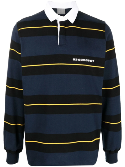Vtmnts Striped Long-sleeve Rugby Shirt In Blue