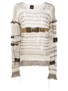 Vitelli Chaga Reverse Logo Stitch Sweater In White