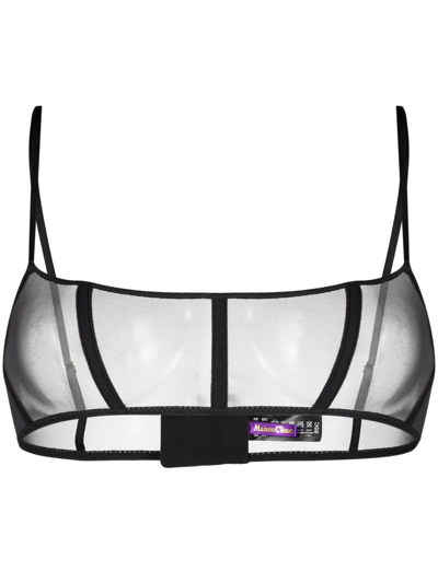 Maison Close Sheer Corset Bra In Black