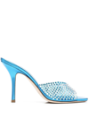 Paris Texas Holly Penelope Slipper-mule In Blue Leather