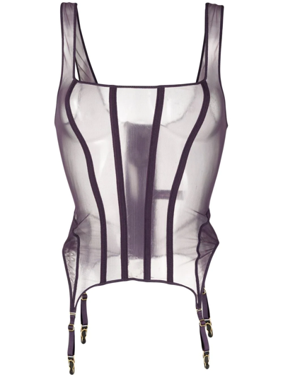 Maison Close L'amoureuse Combination Corset In Purple