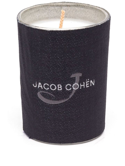 Jacob Cohen Logo Embossed Candle In Blue
