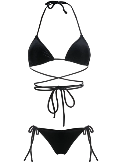Reina Olga The Miami Strappy Bikini Set In Black